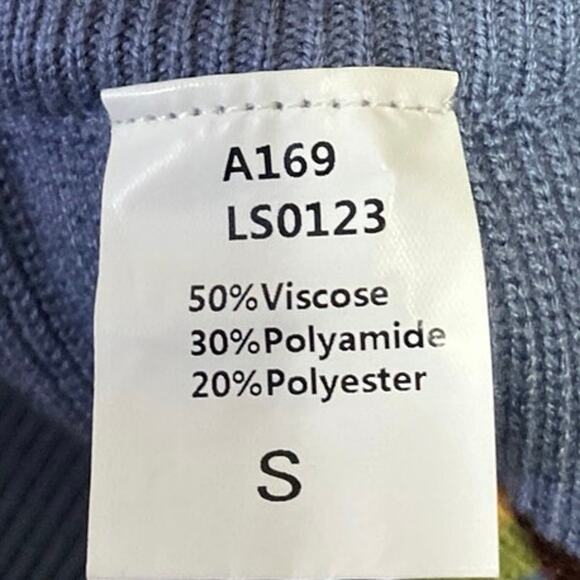 Lillusory Blue Striped Knit Long Sleeve Sweater Pants 2 Pc Lounge Set Size S - Picture 7 of 7